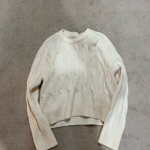 Abercrombie & Fitch Women's Ivory Cable Knit Sweater